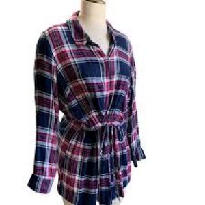 Lane Bryant Multicolor Plaid Tunic Shirt‎